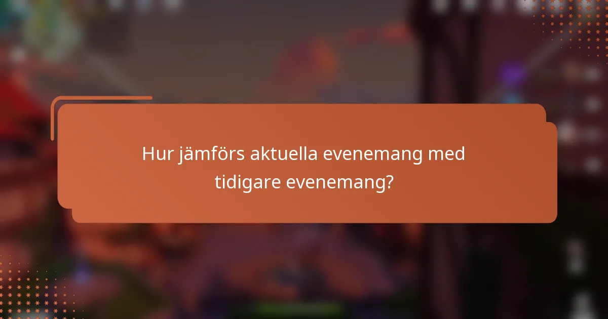 Hur jämförs aktuella evenemang med tidigare evenemang?